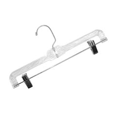 Homz [7600CLPS2.12] Crystal Cut Plastic Skirt/Pant Hangers w/ Cushioned Clips - 2 Pack