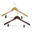 Homz [8657WAST2.18] Wooden Suit Hangers w/ Clips - 2 Pack