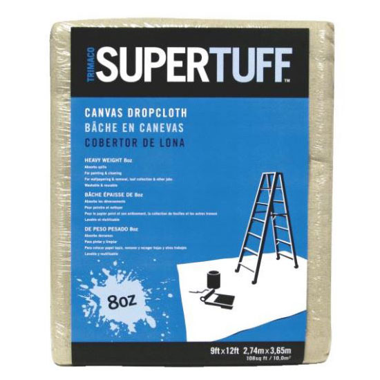 9' x 12' SuperTuff Heavyweight Canvas Drop Cloth - Tan
