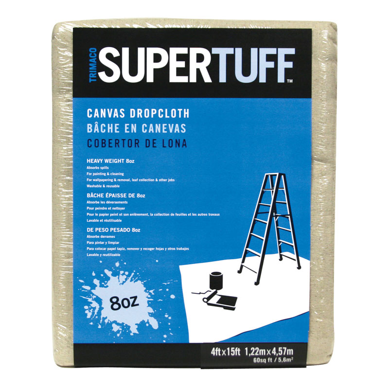 4' x 15' SuperTuff Heavyweight Canvas Drop Cloth - Tan