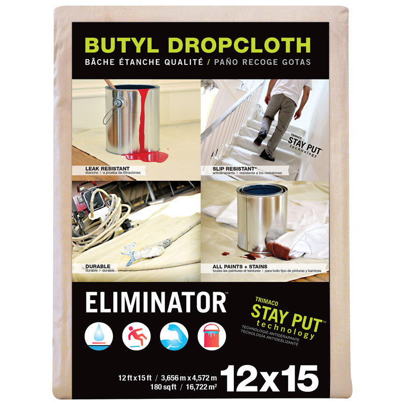 12' x 15' Eliminator Butyl-Back Canvas Drop Cloth