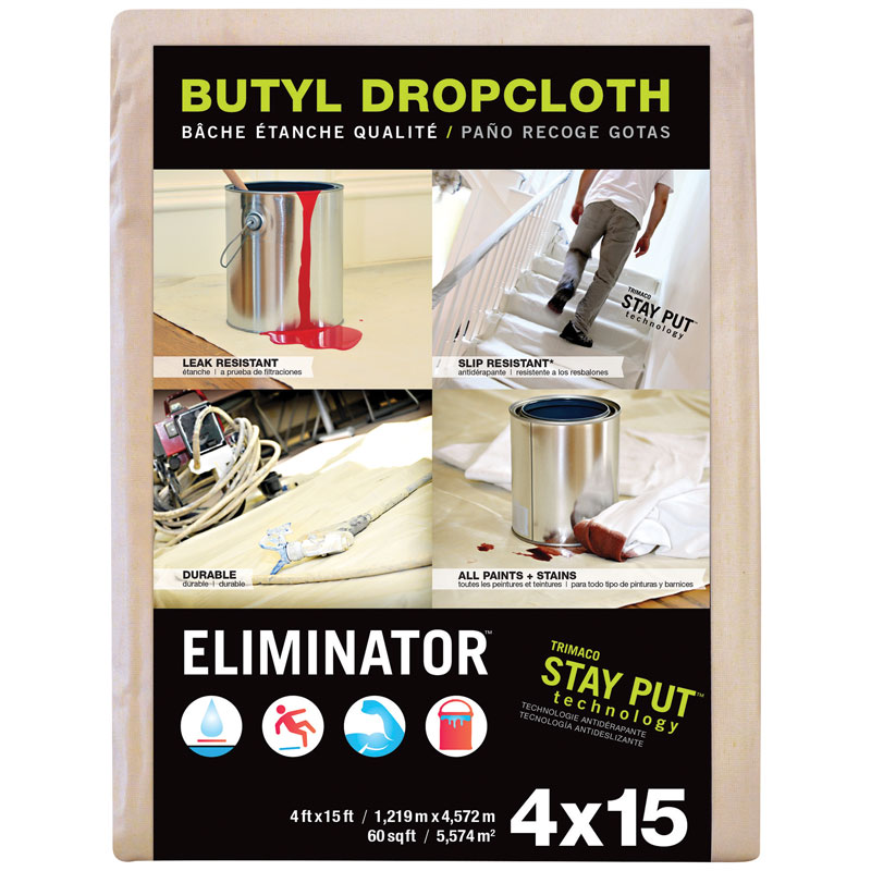4' x 15' Eliminator Butyl-Back Canvas Drop Cloth