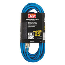 Cold Temperature Extension Power Cord - 16/3 - Blue - 25' Long