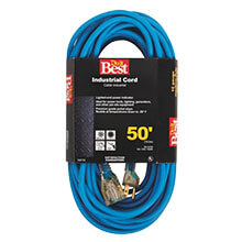 Cold Temperature Extension Power Cord - 16/3 - Blue - 50' Long