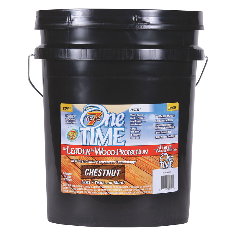 One TIME® [01010] Hard Wood Protector - Chestnut - 5 Gallon Pail