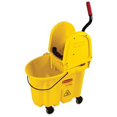 Capacity New In Box Rubbermaid 7580-88 Yellow Mop Bucket w/ Wringer 35 Qt 