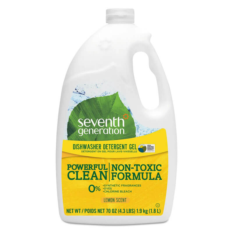 Automatic Dishwasher Detergent, Gel, Lemon Scent, 42 oz. Bottle UnoClean