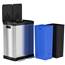 16 Gallon Stainless Steel Combination Trash Can & Recycle Bin 