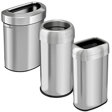 Open and Flip Top Waste Receptacles