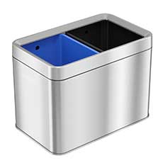 HLS Commercial 5.3 Gallon Stainless Steel Recycle Bin / Trash Can HLS05DRO