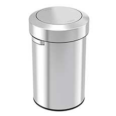 17 Gallon Stainless Steel Round Swing Open Top Trash Can HLS17FTS