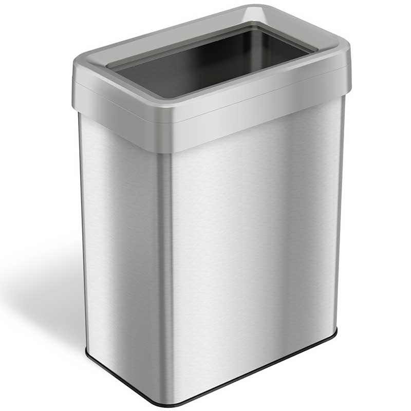 18 Gallon Stainless Steel Open Top Trash Bin with Deodorizer HLS18UOT