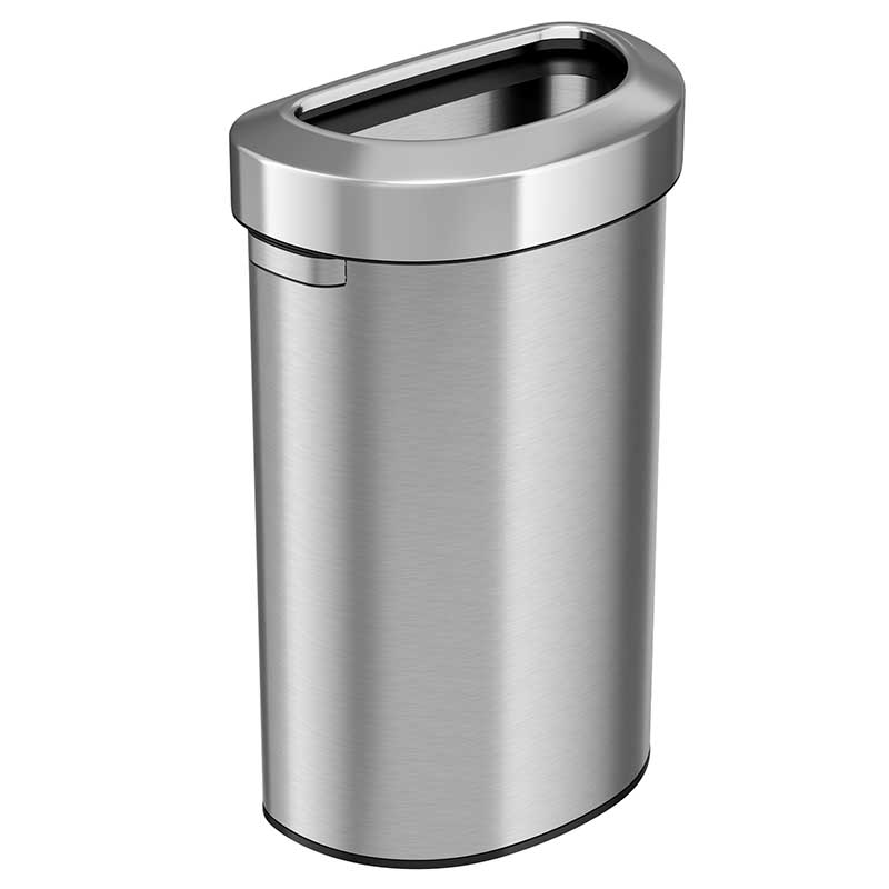 23 Gallon Stainless Steel Semi-Round Open Top Trash Can HLS23DOT