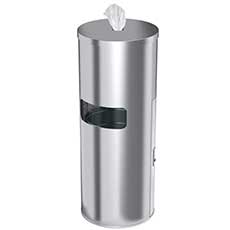 9 Gallon Stainless Steel Sanitizer / Wipe Dispenser Trash Can HLSC09WSR