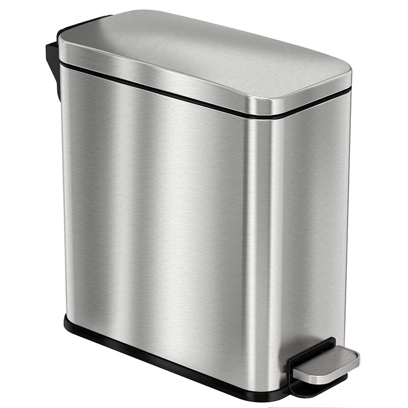 3 Gallon Stainless Steel Slim Soft Step Trash Can HLSS03R