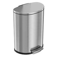 13.2 Gallon Stainless Steel Semi-Round Step Trash Can HLSS13D