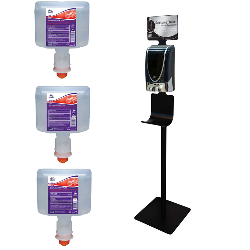 Hand Sanitizer Stand - Germ Preventative Complete Kit 