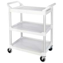 3-Shelf Service Cart, 200-lb Cap. - Off White