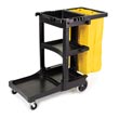 Rubbermaid [6173-88] Janitorial Cleaning Cart w/ Zippered Yellow Vinyl Bag - Black