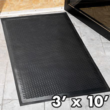 Solid Rubber Scraper Mat - Black - 3' x 10' - Indoor/Outdoor GM-CSS-3X10
