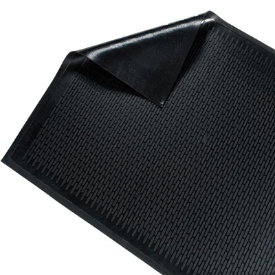 Solid Rubber Scraper Mat - Black - 4' x 6' - Indoor/Outdoor