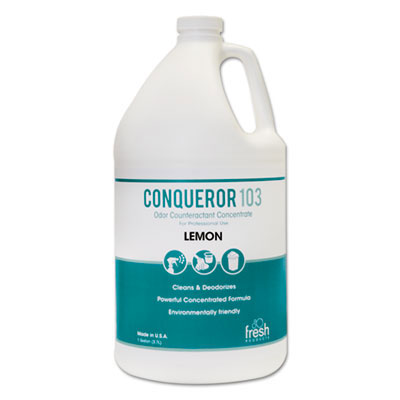Conqueror 103 Liquid Odor Counteractant Concentrate - Lemon - 1 Gallon Bottle
