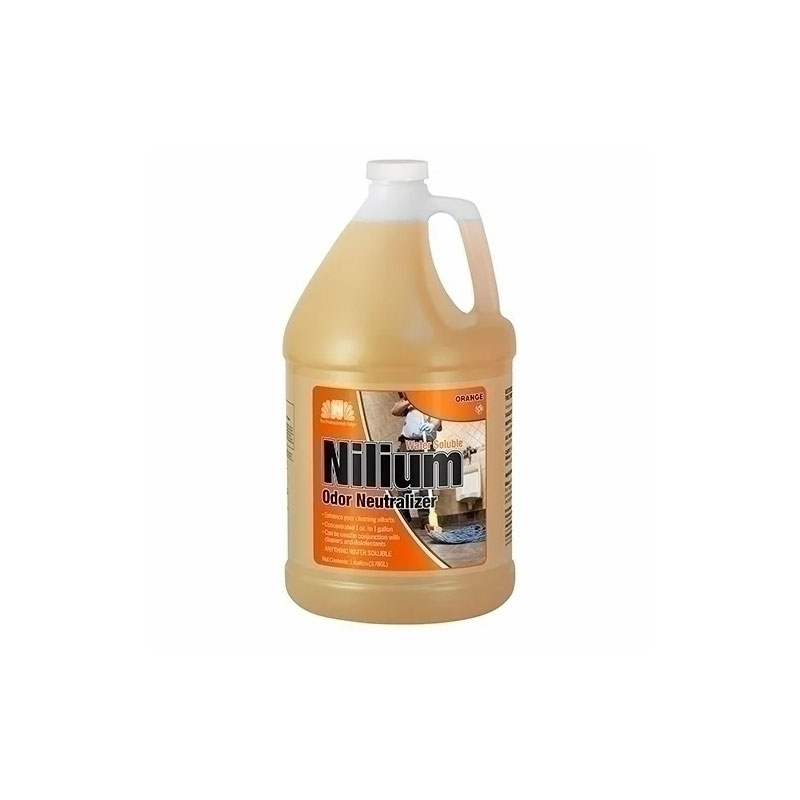 Nilodor 128-WSR Nilium Water Soluble Deodorizer Concentrate - Orange Fragrance - (4) 1 Gallon Bottles NIL-128WSR