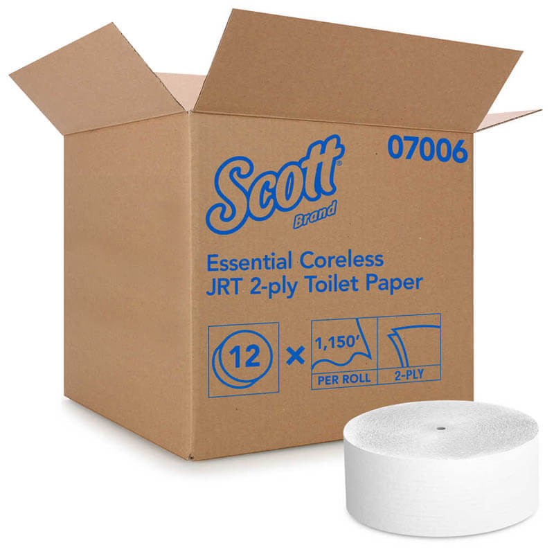 Scott JRT Jumbo Roll Toilet Paper 9" Dia. UnoClean