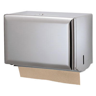 San Jamar Standard Key-Lock Singlefold Towel Dispenser, Steel, Chrome