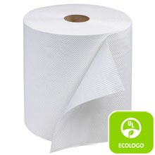 7.80" x 600 ft White Advanced Hardwound Roll Towels, 1-Ply - 12 Rolls SCARB600                                          