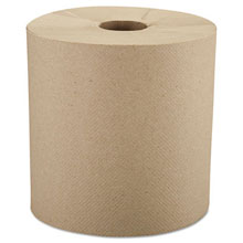 Nonperforated Roll Towels, 8" x 800ft, Brown                               