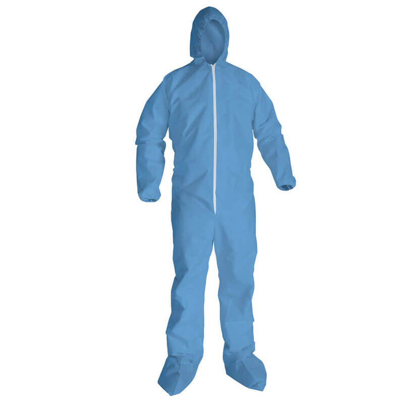 A65 Hood & Boot Flame-Resistant Coveralls, Blue, 4XL - 21 Pack KCC45357                                          