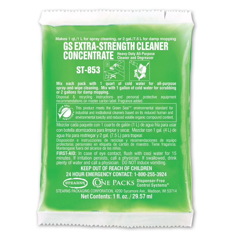 Stearns One Packs GS Extra Strength Cleaner Concentrate - (144) 1 fl. oz. Packets