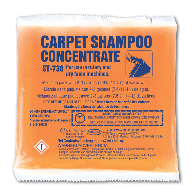 Stearns One Packs High-Foam Carpet Shampoo Concentrate - (36) 5 fl. oz. Packets