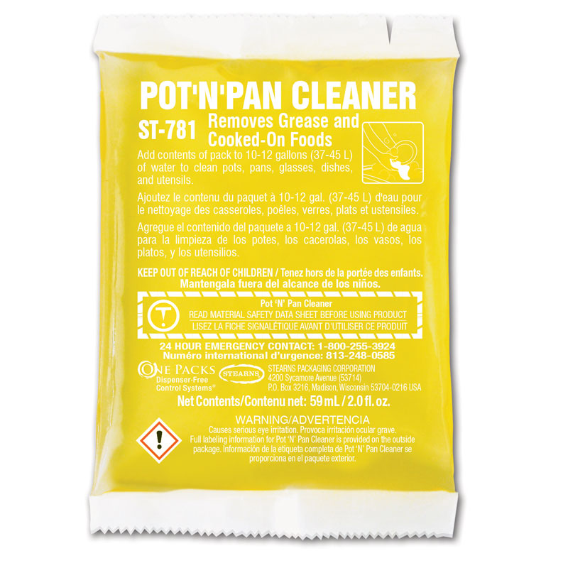 Stearns One Packs ST-781 Pot 'N' Pan Cleaner - (72) 2 fl. oz. Packets