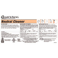 Quart'r Packs Neutral Cleaner Label
