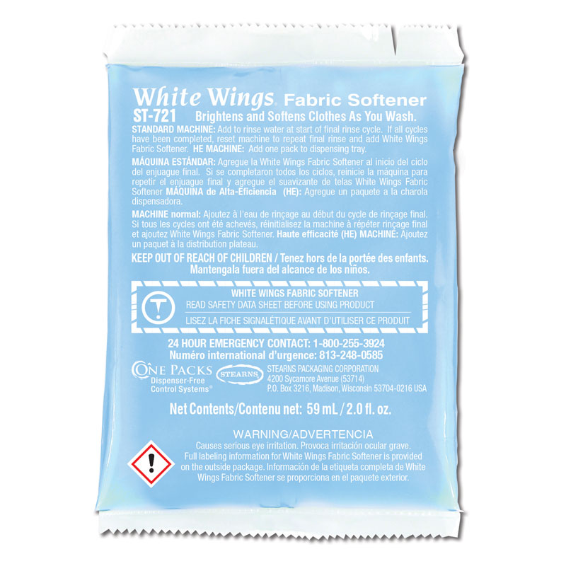 Stearns One Packs White Wings Fabric Softener - (72) 2 fl. oz. Packets