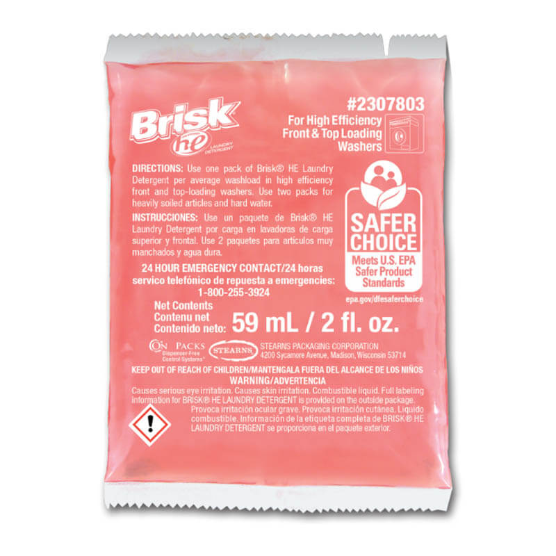Stearns One Packs Brisk HE Laundry Detergent - (72) 2 fl. oz. Packets