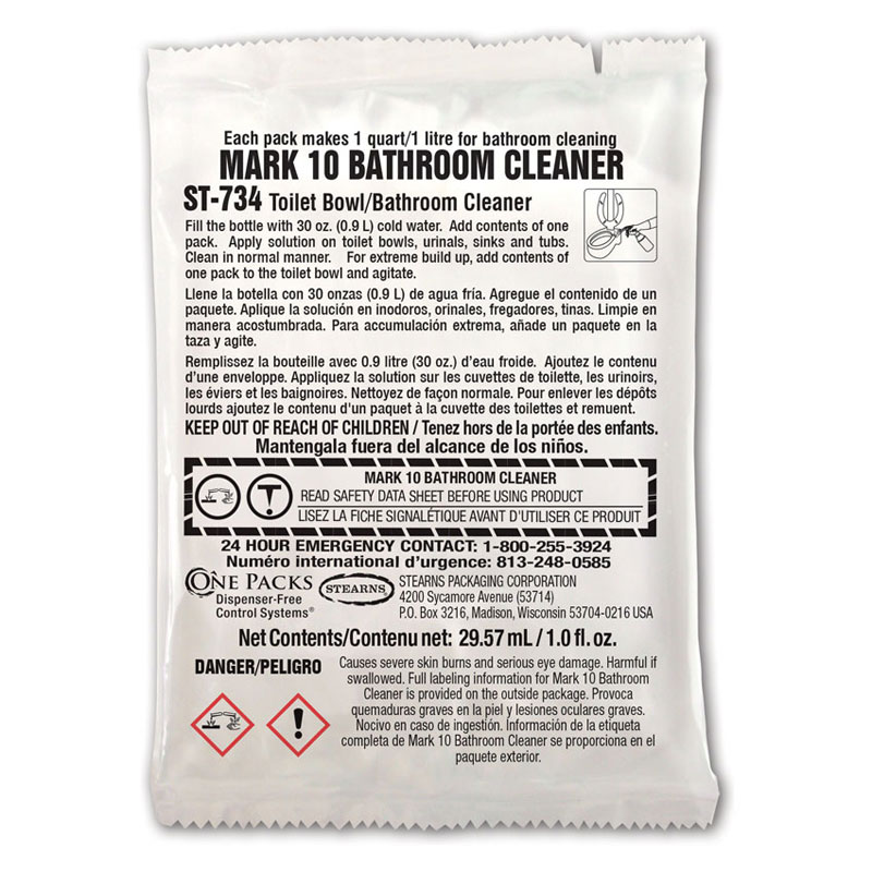 Stearns One Packs Mark 10 Bathroom Cleaner - (72) 1 fl. oz. Packets