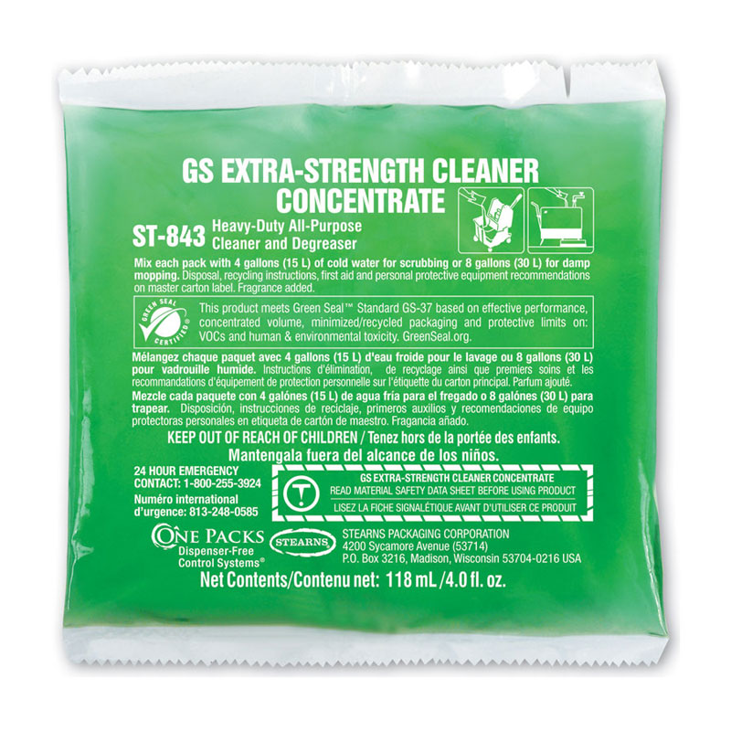 One Packs GS Extra Strength Cleaner Concentrate - (36) 4 fl. oz. Packets