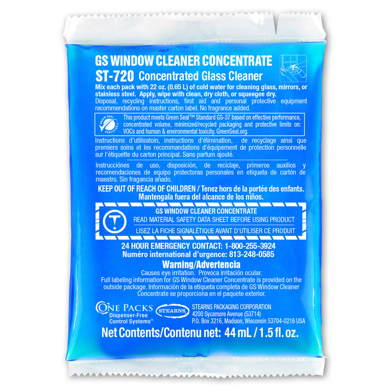 One Packs ST-720 GS Window Cleaner Concentrate Kit - 32 x 1.5 fl. oz.
