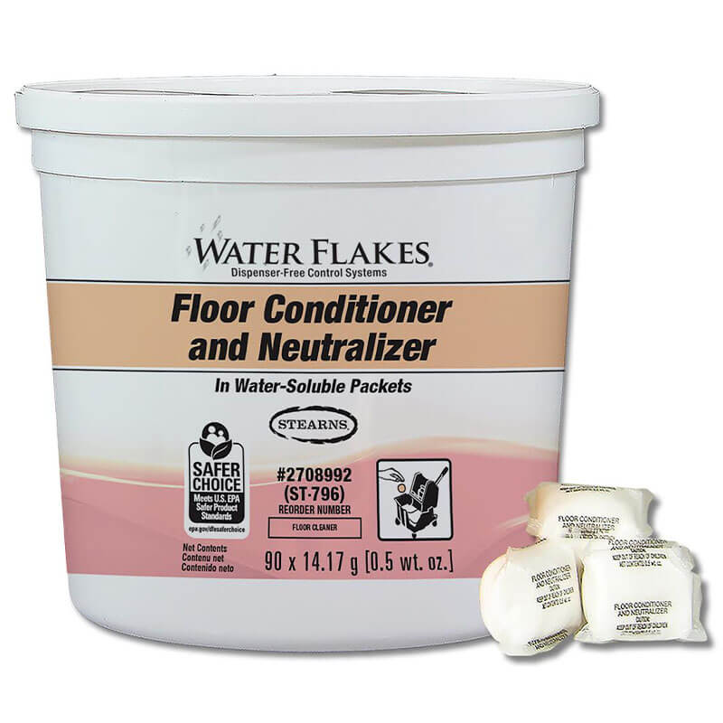 Stearns Water Flakes Floor Conditioner & Neutralizer - (2) 90 x 0.5 wt. oz. Pails