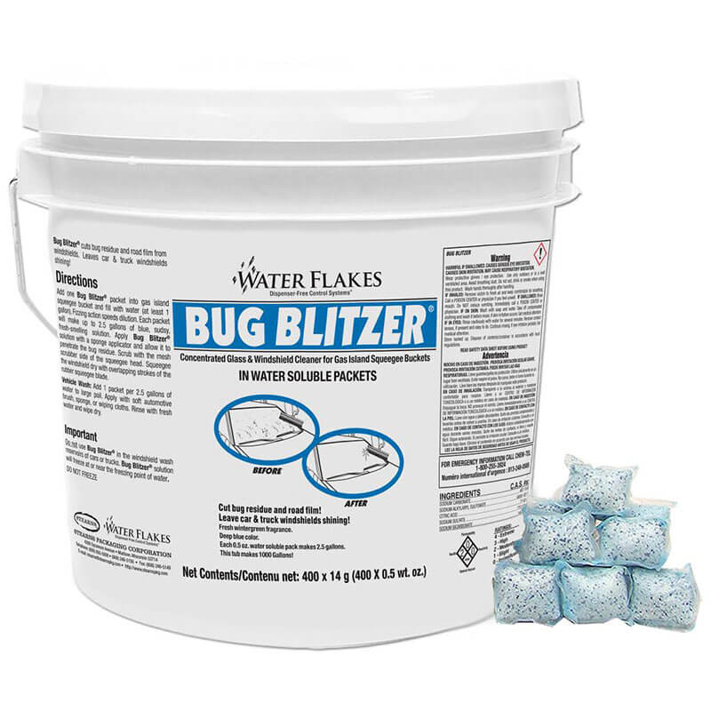 Stearns Water Flakes Bug Blitzer Windshield Cleaner - (1) 400 x 0.5 wt. oz. Tub
