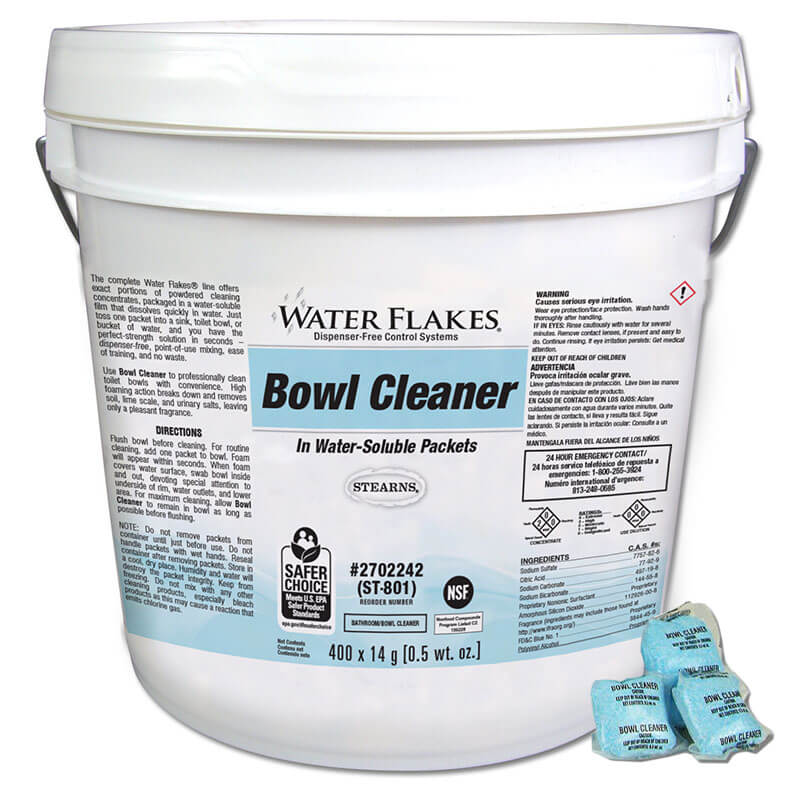 Stearns Water Flakes® ST-801 Toilet Bowl Cleaner - (1) 400 x 0.5 wt. oz. Tub