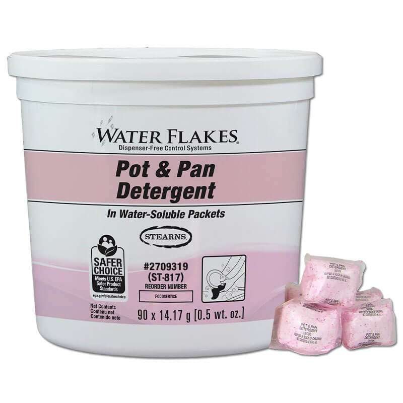 Stearns Water Flakes Pot & Pan Dishwashing Detergent - (2) 90 x 0.5 wt. oz. Pails