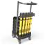 PLUS Cart Package includes 5 stakes, 5 bases, and 5 banner heads and mobile cart to set up an effective safety barricade system indoors or outdoors.
