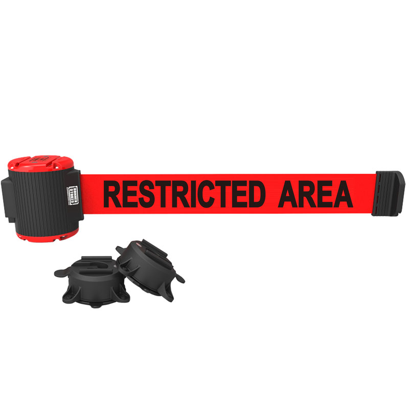 Restricted Area Magnetic Wall Mount Banner - 30' Retractable Belt