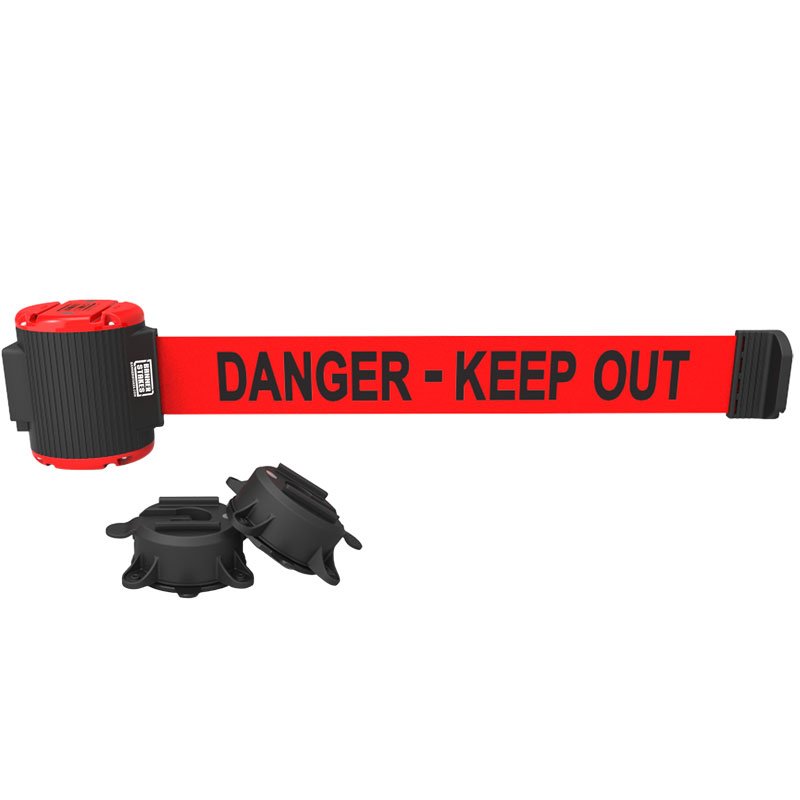 Danger Keep Out Magnetic Wall Mount Banner - 30' Retractable Belt