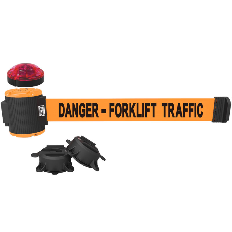 Danger - Forklift Traffic Magnetic Wall Mount Banner w/ Light Kit