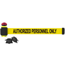 Authorized Personnel Only Banner, Yellow - 7' Magnetic Wall Mount w/ Light Kit BST-MH7013L